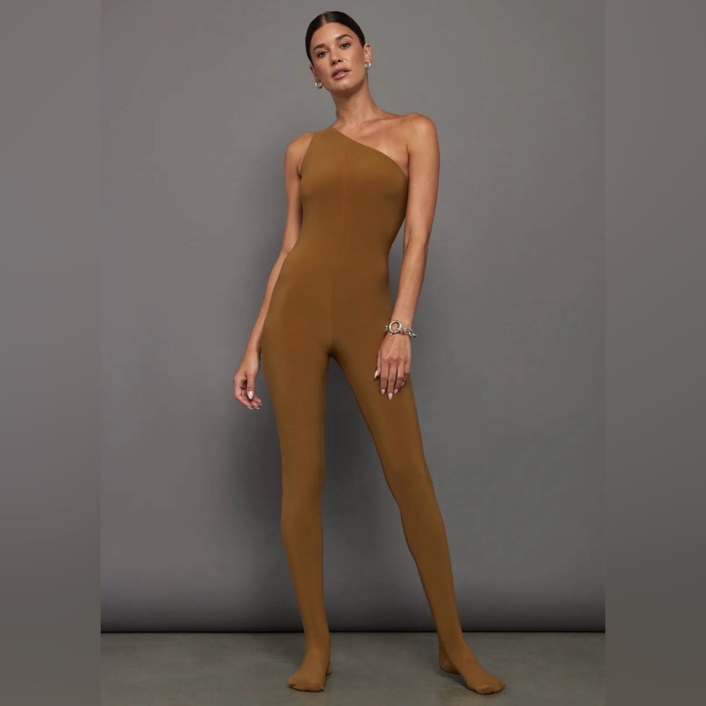 Norma Kamali One-shoulder jersey catsuit NWT Size S